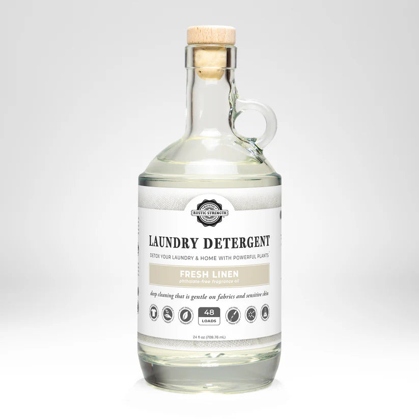Laundry Detergent Fresh Linen Glass Bottle 24oz